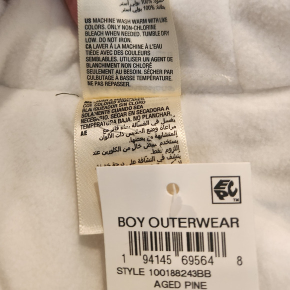 NWT First Impressions Baby Boy Hooded Fleece Lined Jacket Coat 12 Months - Picture 7 of 7